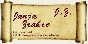 Janja Zrakić vizit kartica